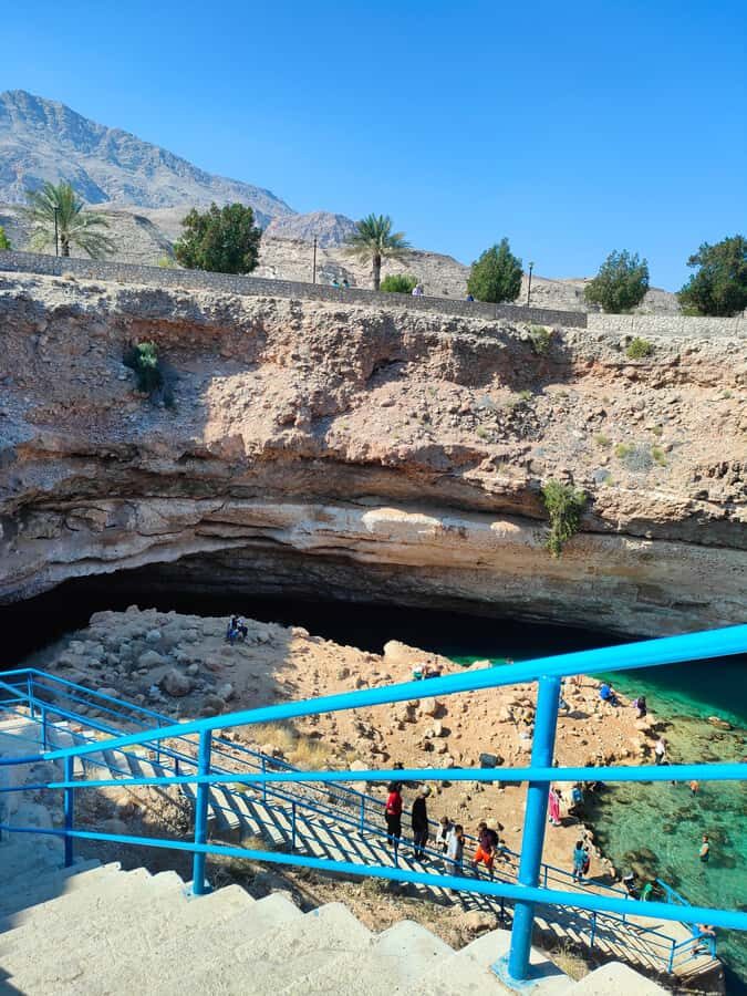 Wadi Shab &Bimmah Sinkhole &Heart shaped Cave &Pebble Beach - Bimmah Sinkhole: blue pool views on the way back